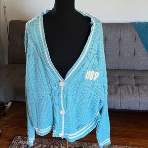 Taylor Swift Light Blue 1989 Cable Knit Cardigan size M/L